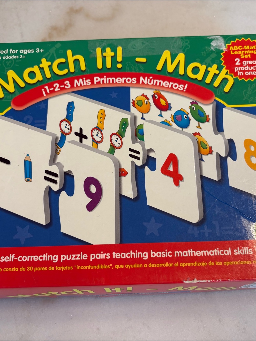 Match - Match It! Math Puzzle Set (Green, Blue, Red, Yellow, Purple)